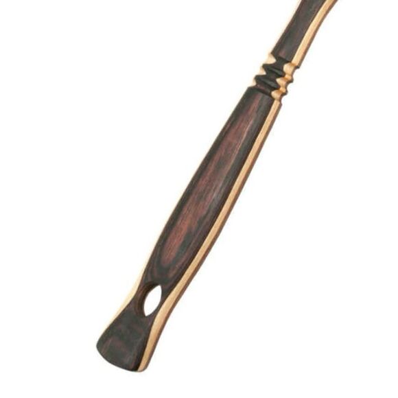 Island Bamboo 12” Natural Brown Ivory Pakka Wood Slotted Spoon for All Cookware - Picture 6 of 7